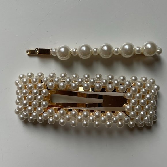 H&M set of 2 pearly hairclips - Picture 1 of 1